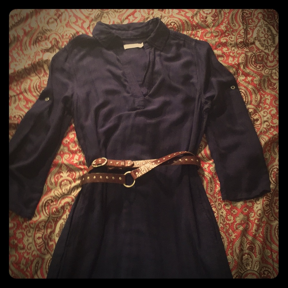 Kenneth Cole Reaction Navy shirt dress S small